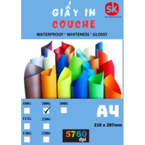 Giấy Công Nghiệp Couche A4  200G
