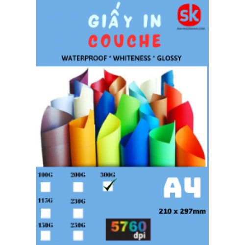 Giấy Công Nghiệp Couche A4  300G